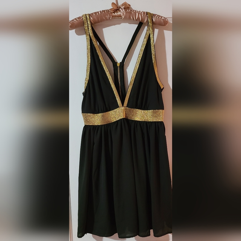 Black, sexy party dress. Junior size large.